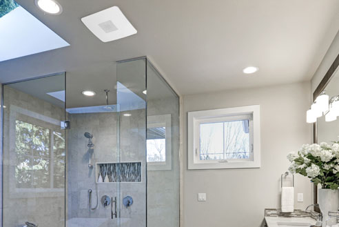 RVM80 music bath fan in a bathroom